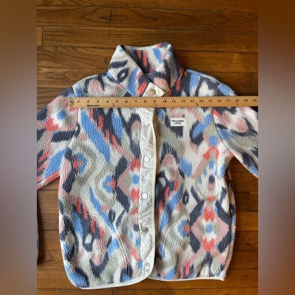 Abercrombie and fitch kids multicolor Sherpa jacket size 15/16 - Picture 7 of 13